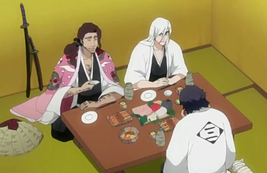 Ep179Ukitake_Kyoraku_and_Amagai_drinking.png